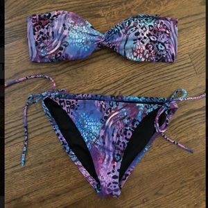 PURPLE MULTI COLORED LEOPARD BIKINI